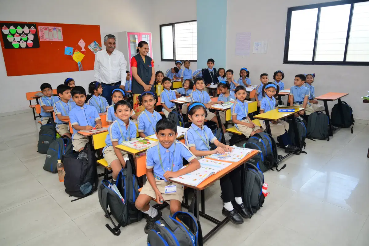 Interactive classroom session with students at Academic Heights Public School Chikhali