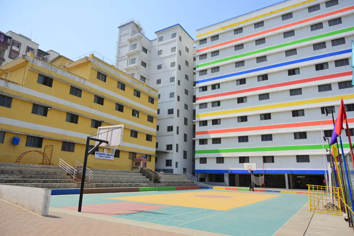 Academic Heights Public School campus building in Chikhali Pune